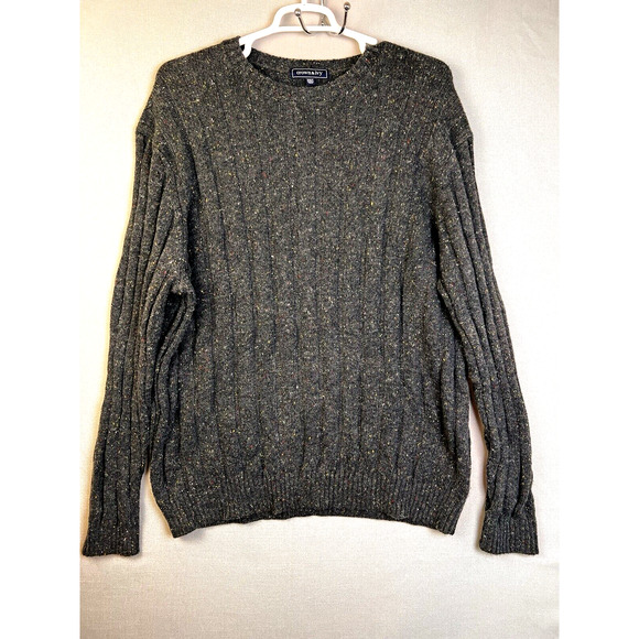 Crown & Ivy Pullover Sweater Men's 2XLT Oversized Gray Ribbed Outdoors Casual - Picture 6 of 6